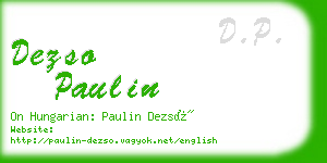 dezso paulin business card